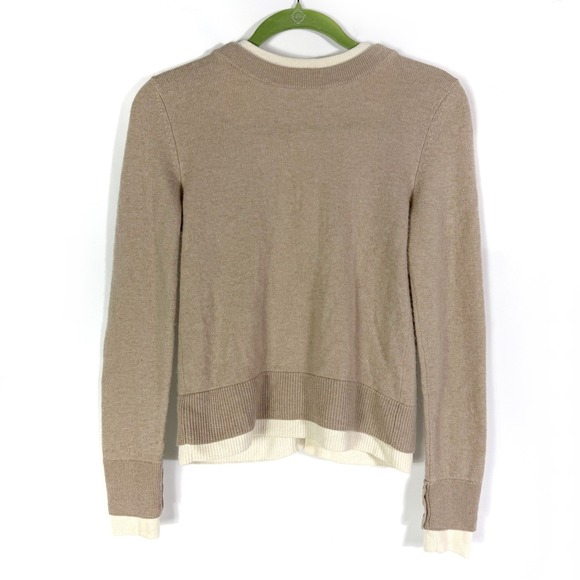 NAADAM Tan Cashmino Layered Cardigan Sweater Wool Cashmere Button Front Size S - Picture 8 of 10